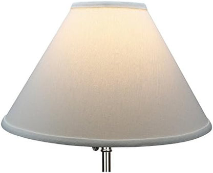 FenchelShades.com Lampshade 5" Top Diameter x 15" Bottom Diameter x 10" Slant Height with Washer (Spider) Attachment for Lamps with a Harp (White)