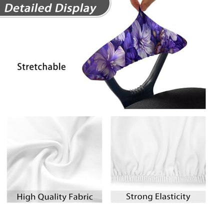 Hibiscus Butterfly Print Office Chair-Arm Cover, Breathable Soft Chair Arm Covers Set of 2, Stretchable Comfortable Computer Chair Slipcover for Desk Chairs Arm