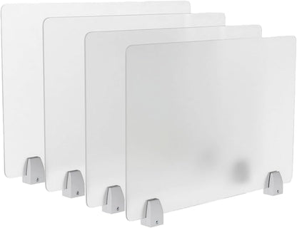 tonchean 4PCS Desk Dividers Office Partitions, Privacy Desk Panel Protective, Frosted Acrylic Shield with Clamps for Offices Schools Call Centers - 23.6”L X15.8”W