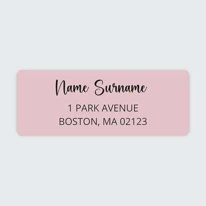 Dotty about Paper Personalized Blush Pink Colorblock - Return Address Labels x 100