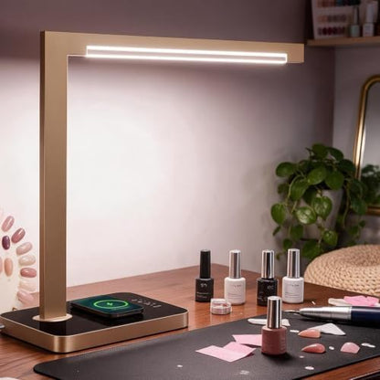 2-Pack Aluminum Desk Lamp with Charging Station,15W Table Lamp
