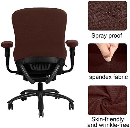 Tallew 4 Pcs Office Chair Covers Stretchable Armrest Seat,XL,Dark Brown