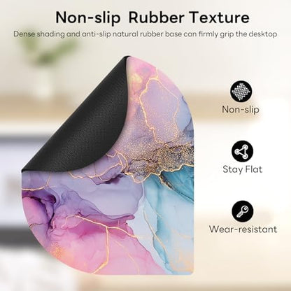 Contoured Oval Mouse Pad 6x8in Non-Slip for Laptop,Dream Marble