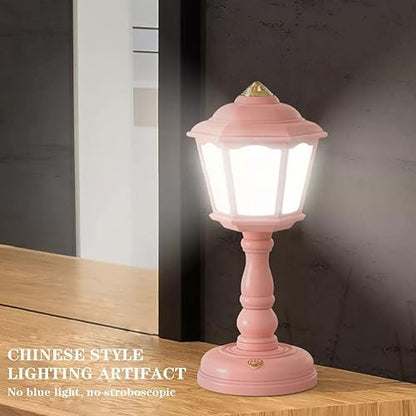 anso Retro LED Desk Lamp USB Charging Table Lamp Bedside Room Mini Light 3-Colors Dimmable (White)