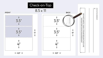Compuchecks Check on Top Blank Check Paper - 25 Pack, Quick-Books & Laser Printer Compatible - Security Business Checks with Voucher - 8.5" x 11" Blue Marble