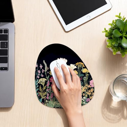 Water Drop Mouse Pad 7.3x8in Non-Slip for Laptop, Wildflowers