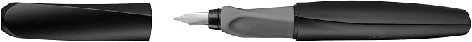 Pelikan Twist Fountain Pen with 1 Ink Cartridge, Medium Nib, Black, Boxed (946806)