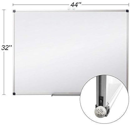 XIWODE 32x44 Inch Magnetic Dry Erase Whiteboard，Silver Aluminum Frame Wall-Mounted for Home School Office Conference Room