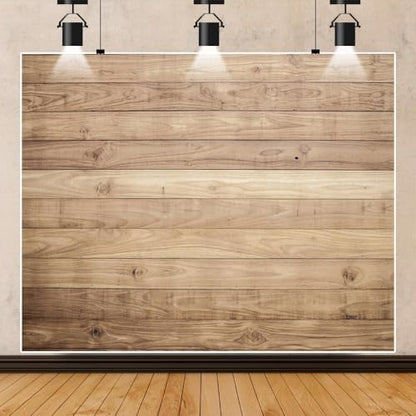 Wood Backdrop 8x6ft Light Brown Vinyl Photo Backdrop Panel Multi-purpose Occasion Type - size: 8x6FT