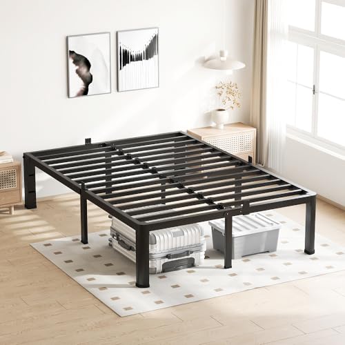 18 Inch Full Bed Frame with Round Corners No Box Spring Needed