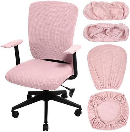 Tallew 4 Pcs Office Chair Covers Stretchable Armrest Seat,XL,Pale Pink