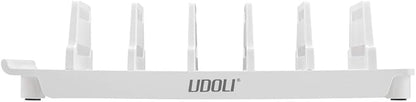 UDOLI Adjustable Universal Cell Phone Dock Stand Holder, Tablet Organizer Multi Device Desktop Stand for iPhone Samsung Galaxy Google Nexus Kindle - No Charging Port (White)
