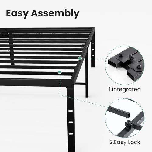 Twin Metal Bed Frame, Platform Bed Frame, 16 Inch