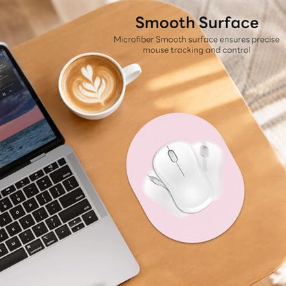 Oval Mouse Pad 6x8in Non-Slip for Laptop,Pink