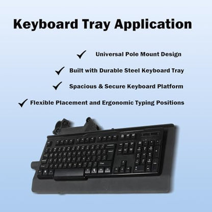Keyboard Tray, Keyboard Holder for Gaming Chair, Adjustable Angle and Position Chair Keyboard Tray (Black, PRO Keyboard Tray)
