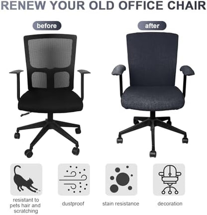 Tallew 4 Pcs Office Chair Covers Stretchable Armrest Seat,XL,Dark Gray