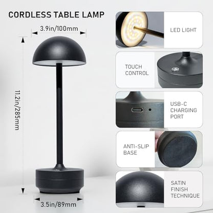 Rechargeable Cordless Table Lamp 5000mAh Battery LED Table Lights