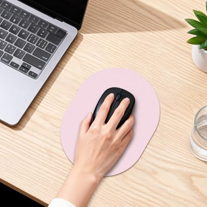 Oval Mouse Pad 6x8in Non-Slip for Laptop,Pink