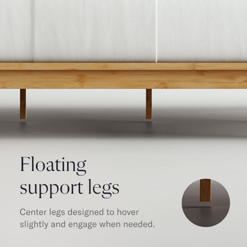DreamCloud Bamboo Platform Bed Frame, Cal King, Natural, 12" Height