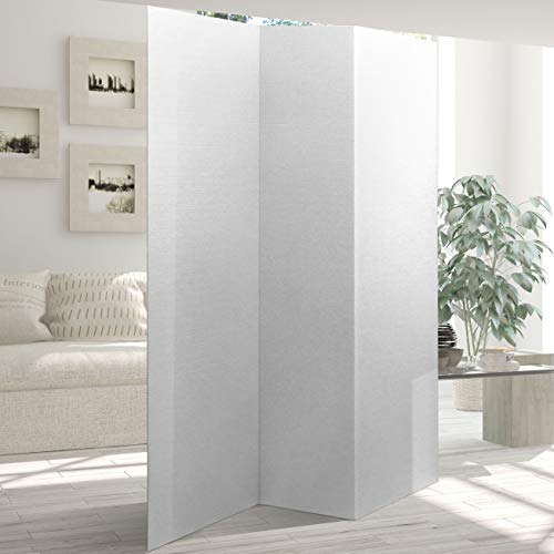 6 ft. Tall White Temporary Cardboard Folding Screen - 3 Panel - size: 6 ft Tall - 3 Panel
