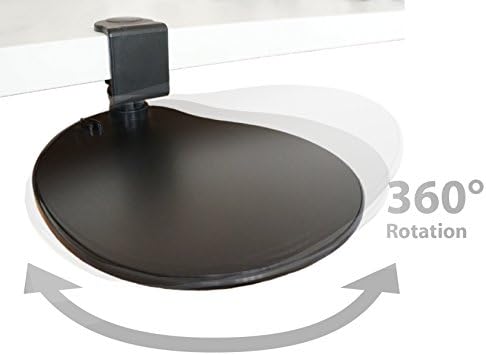 MAX SMART Ergonomic Clip On Mouse Pad and Small Clamp On Keyboard Tray