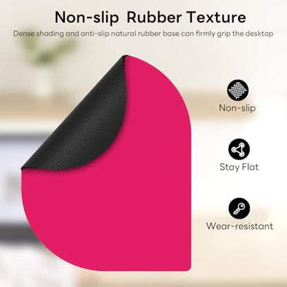 Contoured Oval Mouse Pad 6x8in Non-Slip for Laptop,Rose Red