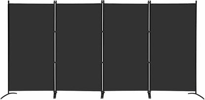 MAYOLIAH 4 Panel Privacy Screen Room Dividers 6FT Tall Portable Office Wall Divider for Rooms Separator 136"x20"x71", Black