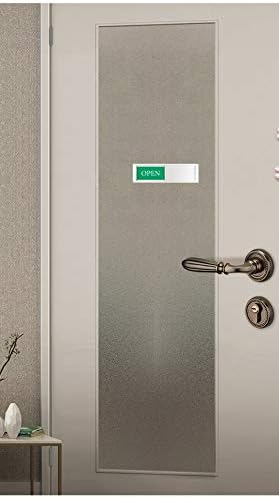 Open Closed Sign for Business Door, Open Signs privacy Slide Door Sign Indicator for Business Storefront, Restroom, Office Door, Wall, Window, Restaurants, Retail Salon Shops (Silver)