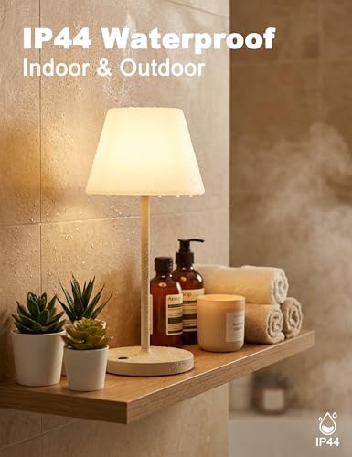 WEILAILUX Small Outdoor Table Lamp, Shower Lamp Waterproof (Mini Gold)
