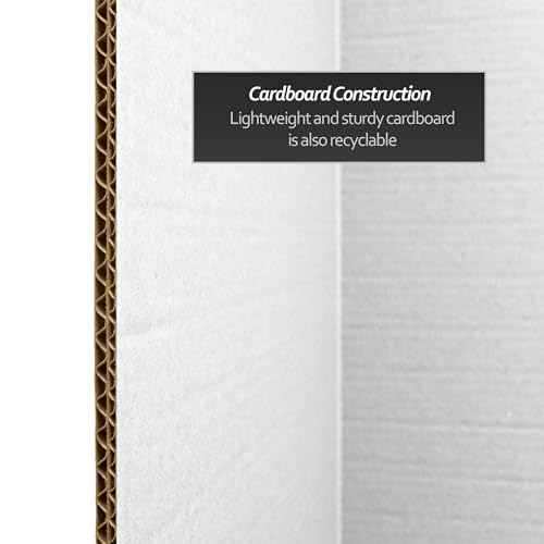 6 ft. Tall White Temporary Cardboard Folding Screen - 3 Panel - size: 6 ft Tall - 3 Panel