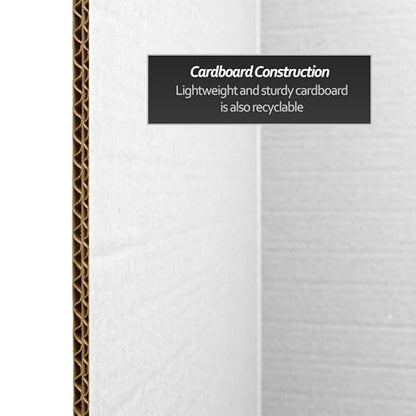 3 ft. Short White Temporary Cardboard Folding Screen - 6 Panels - size: 3 ft Short - 6 Panel