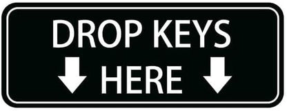 Stick-On Wall Acrylic Drop Keys Here Door Wall Label Signs，For Offices Businesses Residential Homes（9x3 inch）