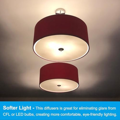 PATIKIL Lampshade Diffuser, 17.5" Diameter with 3/8" Center Hole Round Diffuser for Drum Lampshades Pendants Light Fits 18-20" Openings, Frosted White