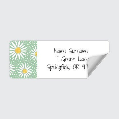 Dotty about Paper Personalized Oopsy Daisies - Green - Return Address Labels x 100