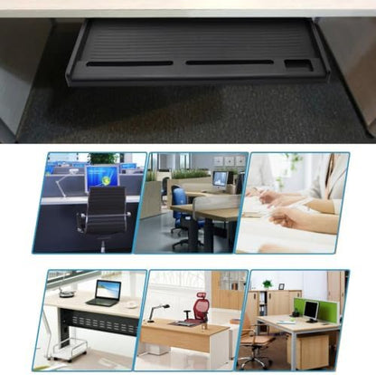Keyboard Tray Under Desk Slide, Portable ABS Ergonomic Sliding Keyboard Under Desk Pull Out Tray for Office and Home