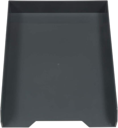 JAM PAPER Stackable Paper Trays - Grey - Desktop Document, Letter, & File Organizer Tray - 2/Pack