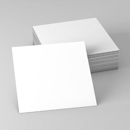 Reskid White Cardstock Thick Paper - Blank Heavy Weight 110 lb Cover Card Stock - 100 Pack (5x5, Inches)