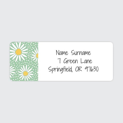 Dotty about Paper Personalized Oopsy Daisies - Green - Return Address Labels x 100