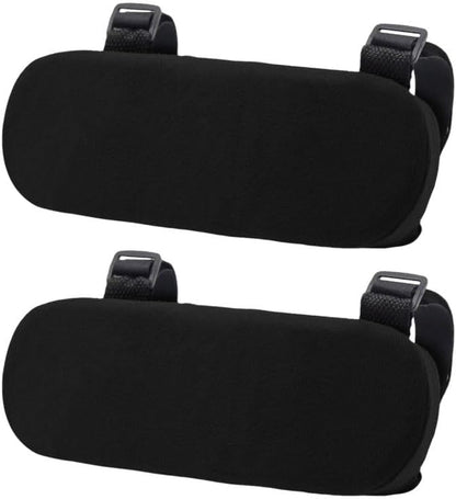 2Pcs Black Thickened Office Chair Armrest Pads to Relieve Forearm Pressure, Suitable for Office Chairs, Wheelchairs, Comfortable Gaming Chairs