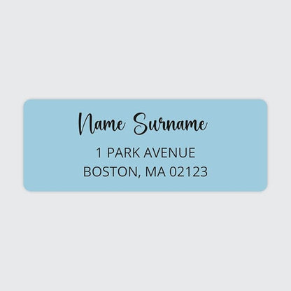 Dotty about Paper Personalized Sky Blue Colorblock - Return Address Labels x 100