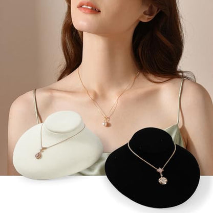 Oirlv Luxury Microfiber Jewelry Bust Necklace Display Bust - color: Grey