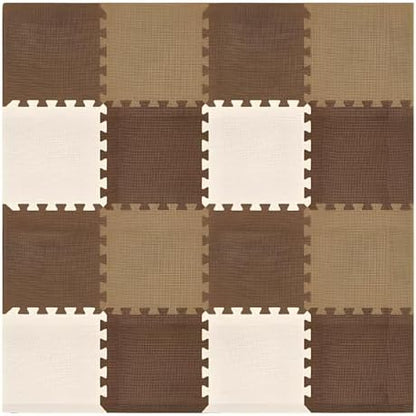 We Sell Mats Interlocking Foam Floor Tiles - 3/8" Thick Brown/Tan 18-Pack