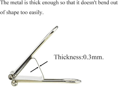 HAHIYO Binder Clips Paper Clamps Spring Steel Sturdy Small 0.75 inches Width 0.2 Inch Capacity No Sharp Edges Heavy Duty Tight Grip Reusable White Metal Bright Finish for Home Office School 30 Pack