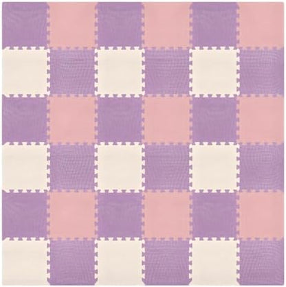 We Sell Mats Interlocking Foam Floor Tiles - 3/8" Thick Lilac Mix 36-Pack