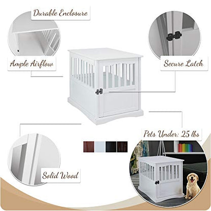 Wooden Pet Crate, End Table, Medium, New Black