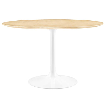 Dining Table, 48", White Natural