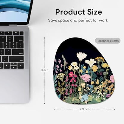 Water Drop Mouse Pad 7.3x8in Non-Slip for Laptop, Wildflowers