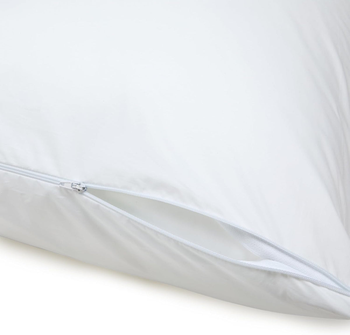 down Alternative Bed Pillows and Pillow Protector Case 2-Piece Set, Medium Density, Standard - Pack of 2, White, 26"L X 20"W