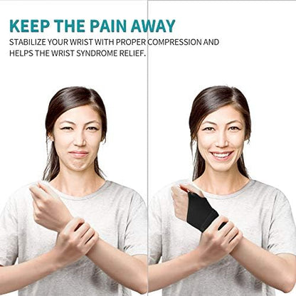 Wrist Brace for Carpal Tunnel, Breathable and Adjustable Wrist Support Brace for Arthritis and Tendinitis, Wrist Compression Wrap for Pain Relief, One Size Fits Left or Right Hand – Single