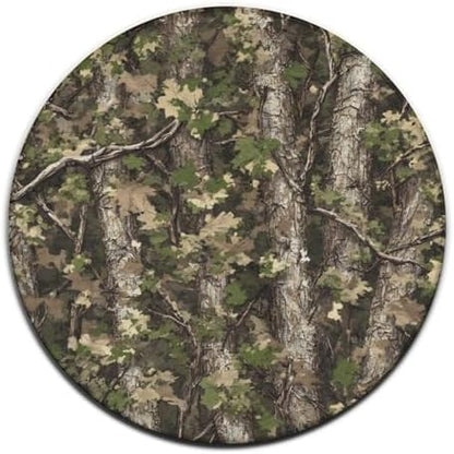 Large Machine Washable Circular Rugs, Home Decor Round Mat for Living Room Sofa Office Hunting Camo Tree Camouflage